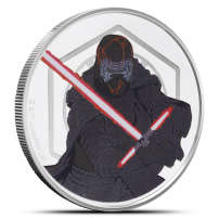1 oz Proof Colorized Star Wars Silver Rey VS Kylo Ren Medallion (Box + CoA)