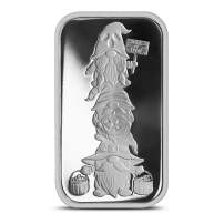 1 oz Stacked Gnomes Trick or Treat Silver Bar (New)