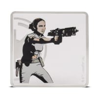 1 oz Proof Colorized Silver Star Wars Allies Series Anakin Skywalker and Padme Amidala Square Bar (Box + CoA)