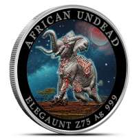 1 oz Colorized Zombucks World Elegaunt Silver Round (New)
