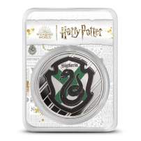 1 oz Colorized Harry Potter Houses Slytherin Silver Round (Proof-Like)