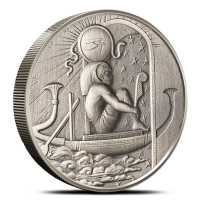 2 oz Antique Ra Silver Round (Egyptian Gods Series #10, New, High Relief)