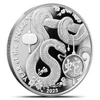 2025 1 oz Asahi Lunar Snake Silver Round (New)
