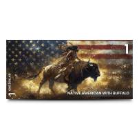 2025 5 Gram Colorized Samoa Silver Native American with Buffalo Note