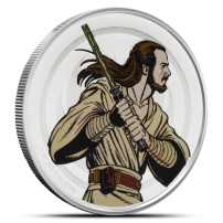 1 oz Proof Colorized Star Wars Silver Qui-Gon Jinn VS Darth Maul Medallion (Box + CoA)