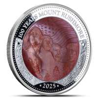 2025 5 oz Proof Solomon Islands 100th Anniversary Mt Rushmore Silver Coin (Box + CoA)