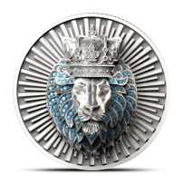 2025 2 oz Antique Republic of Chad Silver King of the Jungle 3D Coin (Box + CoA, High Relief)