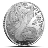 2025 5 oz Proof Pitcairn Islands Silver Lunar Year of the Snake Coin (Box + CoA)