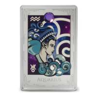 2025 2 oz Proof Colorized Niue Silver Star Signs of the Zodiac Aquarius Coin (Box + CoA)