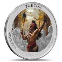 2025 1 oz Colorized Native America the Beautiful Wisconsin Silver Coin (Box + CoA)