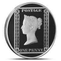 2024 1 oz Proof Gibraltar Silver One Crown Penny Black Coin (Box + CoA)