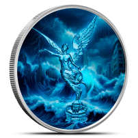 2024 1 oz Colorized Mexican Silver Libertad Forces of Nature Water Coin (Capsule + Sleeve)