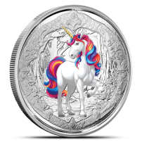 2024 1 oz Colorized Fiji Silver Blossom Unicorn Coin (BU)