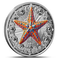 2024 1 oz Colorized EC8 Silver Montserrat Starfish Coin (BU)