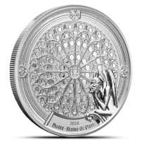 2024 3 oz Djibouti Notre Dame Silver Coin (Proof-LIke, Box + CoA)