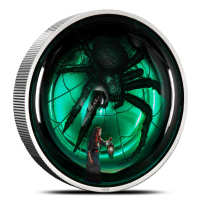 2025 2 oz Proof Colorized Cook Islands Silver Phobias Arachnophobia Coin