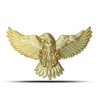 2025 2 oz Colorized Cameroon Silver USA Bald Eagle Coin (Box + CoA, Gilded)