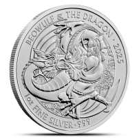 2025 1 oz British Silver Beowulf and the Dragon Coin (BU)