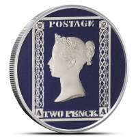 2024 1 oz Proof Gibraltar Silver One Crown Two Pence Blue Coin (Box + CoA)