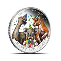 2025 1/2 oz Proof Colorized Australian Happy Birthday Silver Coin (In Card)