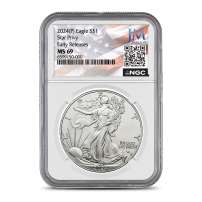 2024 (P) 1 oz Star Privy American Silver Eagle Coin NGC MS69 ER - JM Bullion Flag Label