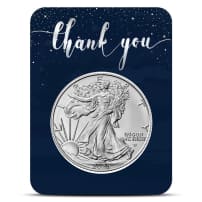 2025 1 oz American Silver Eagle Coin (BU, Thank You Card)