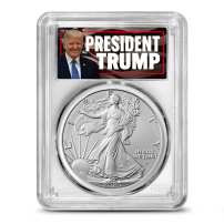 2025 1 oz American Silver Eagle Coin PCGS MS69 (Trump JM Bullion Label)