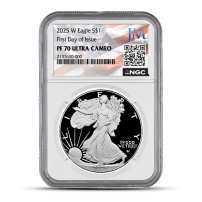 2025-W 1 oz Proof American Silver Eagle Coin NGC PF70 UCAM