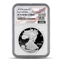 2025-W 1 oz Proof American Silver Eagle Coin NGC PF70 UCAM ER - JM Bullion Flag Label