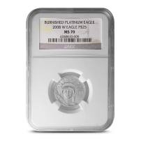 2008-W 1/4 oz Burnished American Platinum Eagle Coin NGC MS70