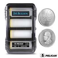 2025 1 oz Silver Maple Leaf Mini Monster Box (100 Coins, JM Bullion Pelican Case, BU)