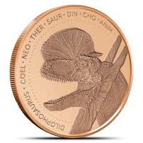 1 oz The Lost World Collection Dilophosaurus Copper Round (New)