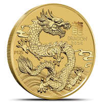 2024 1 oz Australian Gold Lunar Dragon Coin (BU)