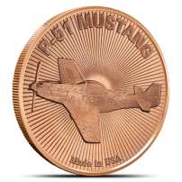 1 oz P-51 Mustang Copper Round (New)