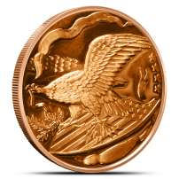 1 oz SilverTowne Eagle and Shield Copper Round (New)
