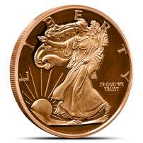1 oz SilverTowne Walking Liberty Copper Round (New)