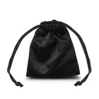 Small Black Velvet Drawstring Bag