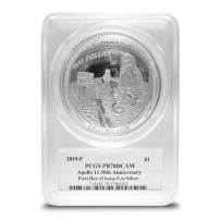 2019 5 oz Proof American Apollo 11 50th Anniversary Silver Coin PR/PF70 (Varied Label, PCGS or NGC)