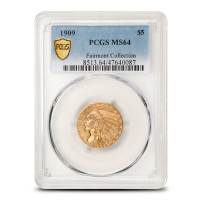 1909 $5 Indian Gold Half Eagle Coin PCGS MS64 (Fairmont Collection)