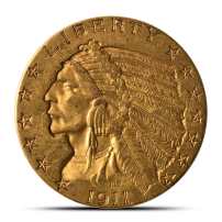 1911 Pre-33 $5 Indian Gold Half Eagle Coin (XF)