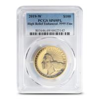 2019-W 1 oz American Liberty High Relief Gold Coin SP69 (PCGS or NGC, Varied Label)
