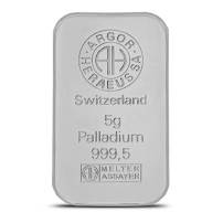 5 Gram Argor Heraeus Palladium Bar (New)