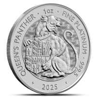 2025 1 oz British Platinum Tudor Beasts The Queen's Panther Coin (BU)