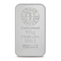 100 Gram Argor Heraeus Platinum Bar (New w/ Assay)