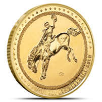 1/10 oz Scottsdale Mint Cowboy with Buffalo Privy Gold Round (Proof-Like)