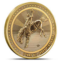 1 oz Scottsdale Mint Cowboy with Buffalo Privy Gold Round (Proof-Like)