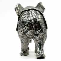 15 oz Antique Finish Elephant Silver Statue (New, Box + CoA)