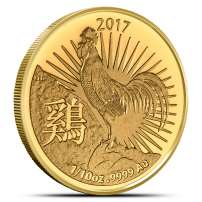 2017 1/10 oz Royal Australian Mint Lunar Rooster Gold Coin