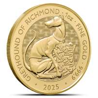 2025 1 oz British Gold Tudor Beasts Greyhound of Richmond Coin (BU)