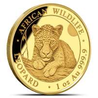 2025 1 oz Somalia Gold African Wildlife Leopard Coin (BU)